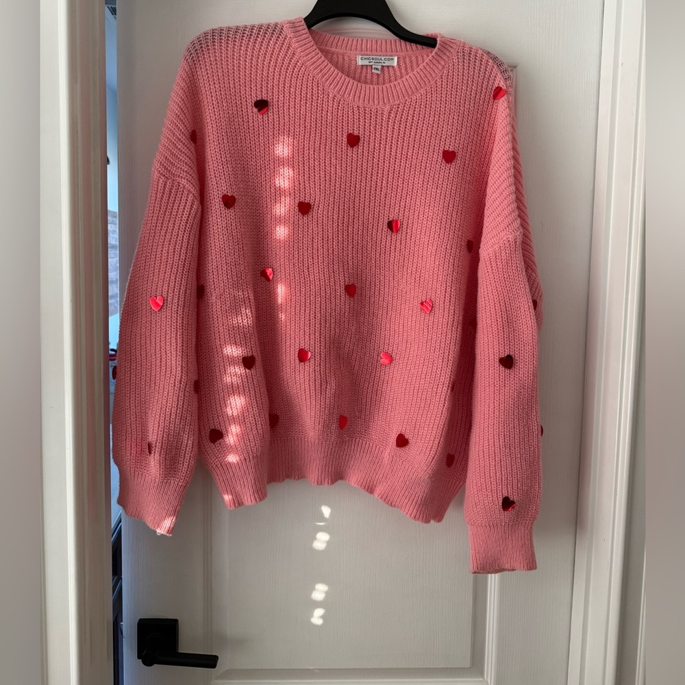 Heart Sweater Chic Soul Size 2XL.